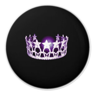Miss USA Lilac Crown Ceramic Cabinet Knob