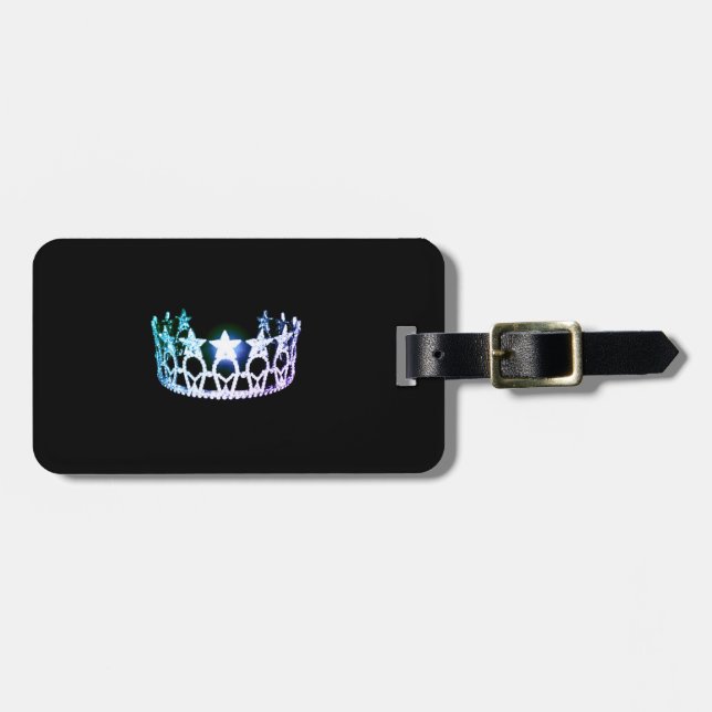 Miss USA Multi Silver Crown Luggage Tag (Front Horizontal)