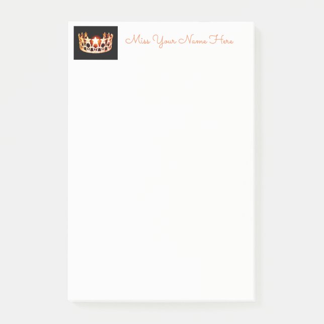 Miss USA Orange Crown Post-it-Notes Post-it Notes (Front)