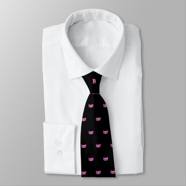Miss USA Pink Star Crown Men's Tie (Tied)