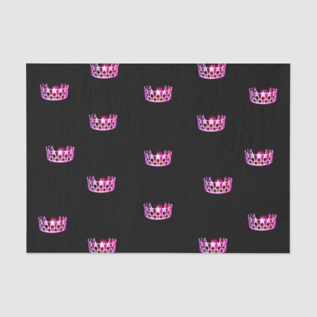 Miss USA Raspberry Pink Crown Tissue Paper (Front)