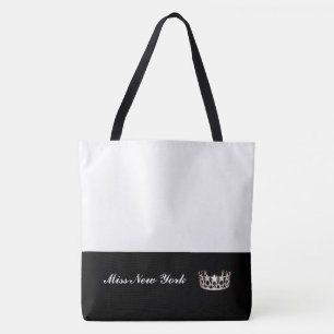 Miss USA Silver Crown Tote Bag-Large White Bag