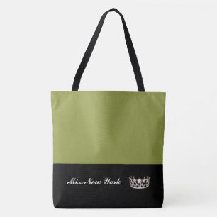 Miss USA Silver Crown Tote Bag-LRGE Olive
