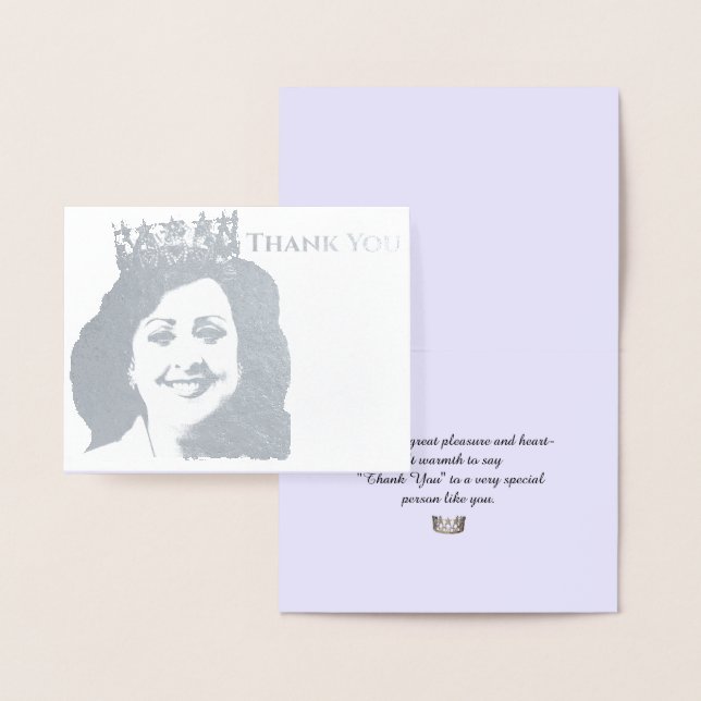 Miss USA Style Foil Crown-with Photo Greeting Card (Display)