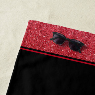 Miss USA style Glitter Pageant Beach Towel