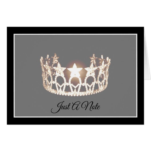 Miss USA style Golden Crown Note Card (Front Horizontal)