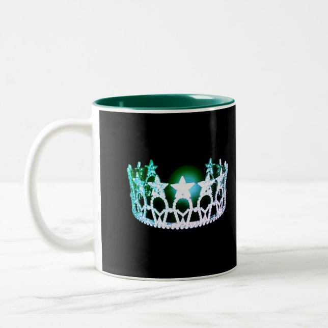Miss USA style Green & Silver Crown Mug (Left)