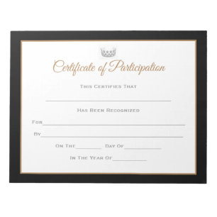Miss USA style Pageant Certificates-Particiption Notepad