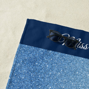 Miss USA style Pageant Glitter Glam Beach Towel