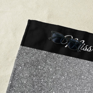 Miss USA style Pageant Glitter Glam Beach Towel
