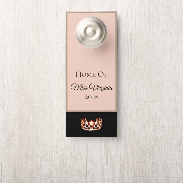 Miss USA style Pageant Peach Crown Door Hanger (On Knob)