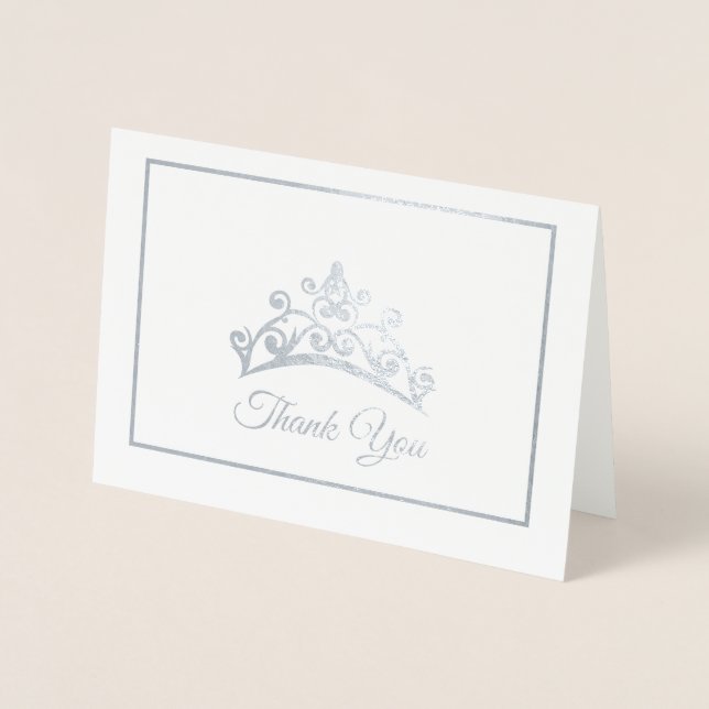Miss USA style Pageant Silver Foil Tiara Card (Front)