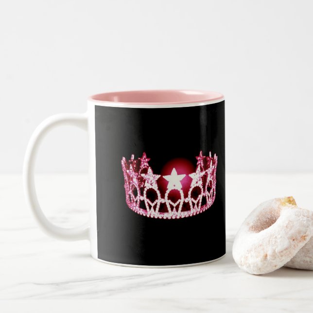 Miss USA style Pink Crown Mug (With Donut)