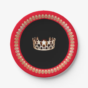 Miss USA style Red 7" Paper Plates