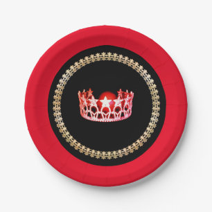 Miss USA style Red-Coral 7" Paper Plates