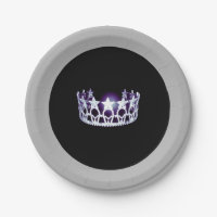Miss USA style Silver Crown 7" Paper Plates
