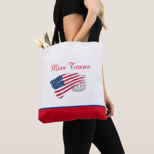 Miss USA US Silver Crown Tote Bag-Medium US Flag