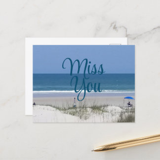 Miss you  beach postcard