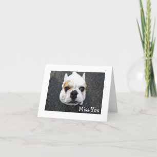 Miss You Bulldog Greeting Card - Verse