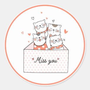Miss You Classic Round Sticker
