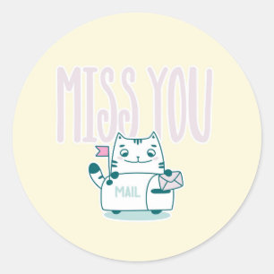 Miss You Classic Round Sticker