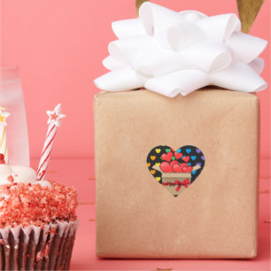 Miss You, colourful heart design Sticker