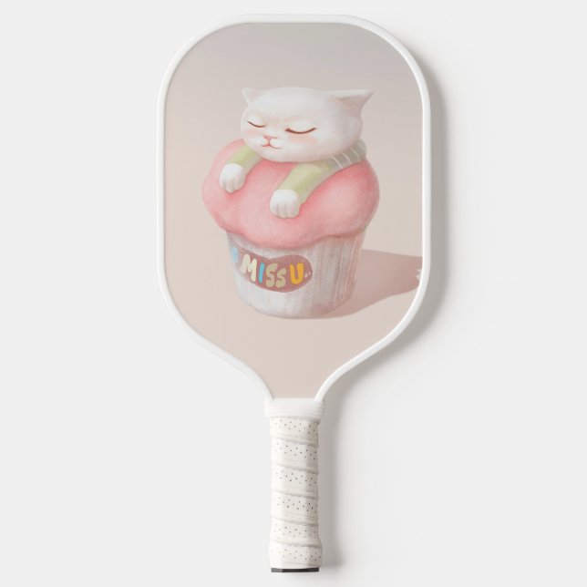 Miss You Cupcake Illustration Pickleball Paddle (Front)