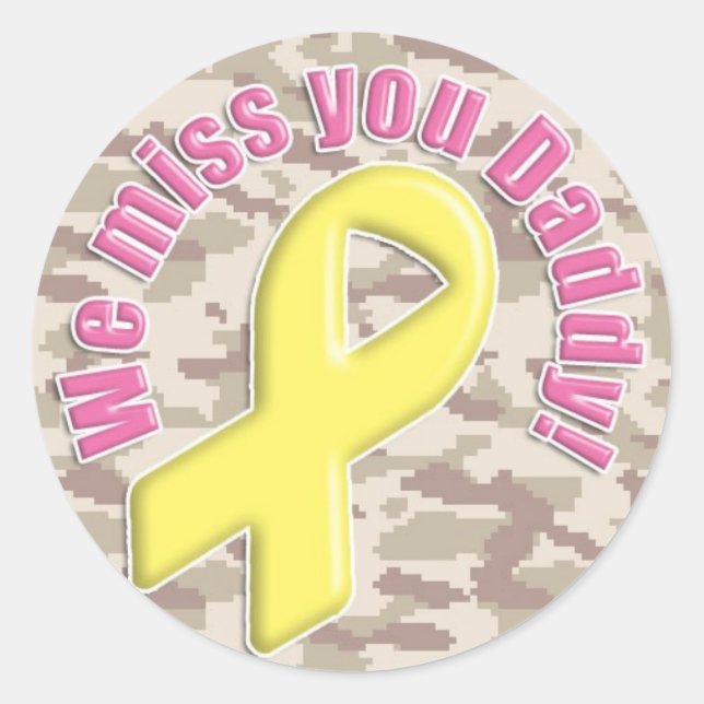 Miss you Daddy Classic Round Sticker (Front)