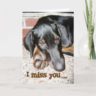 Miss You - Doberman Pinscher Puppy Card