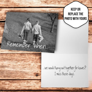 Miss You Friends Hanging Out Add Your Photo Card