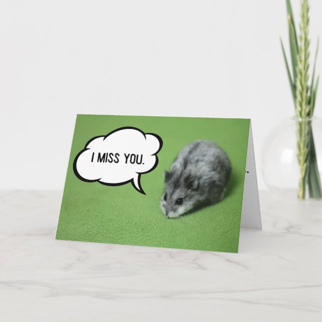 Miss You Funny Hamster Greeting Card (Front)