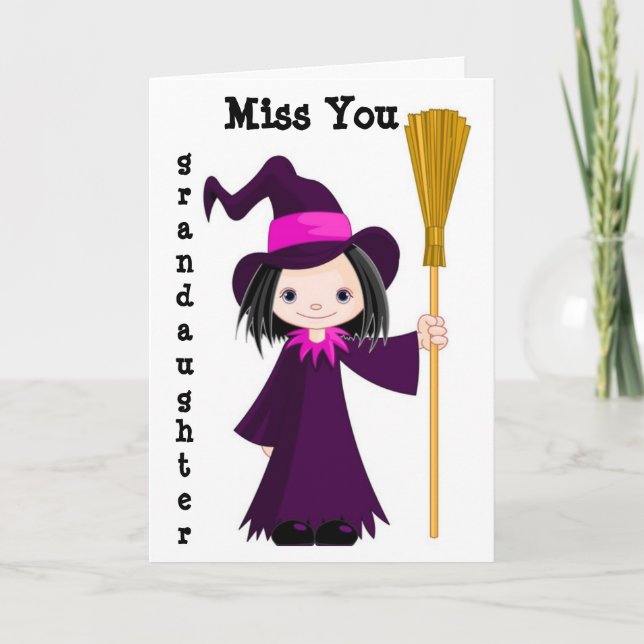 MISS YOU ***GRANDDAUGHTER** HAPPY/FUN HALLOWEEN CARD (Front)