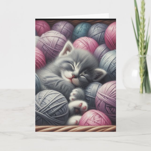 Miss You | Hope All is Well | Cute Kitten Card (Front)