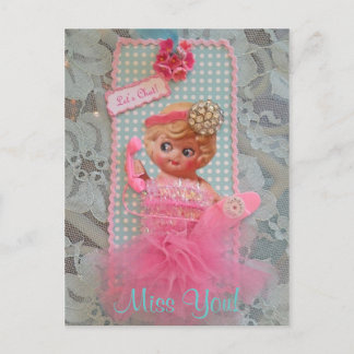 Miss You! Let's Chat! Postcard