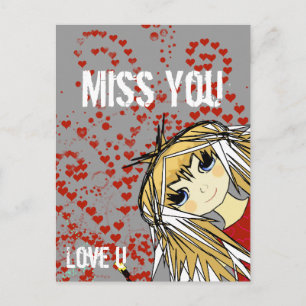 Miss You-Love U Valentine Holiday Postcard