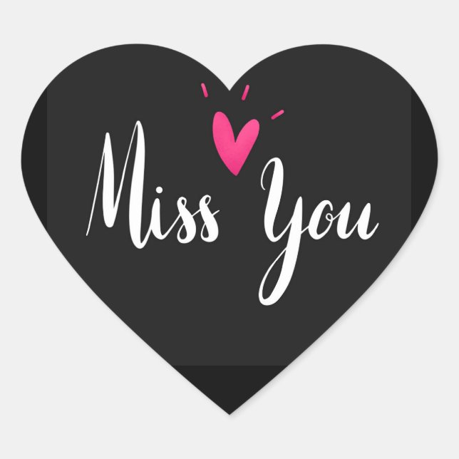 Miss You, popular designm Heart Sticker (Front)