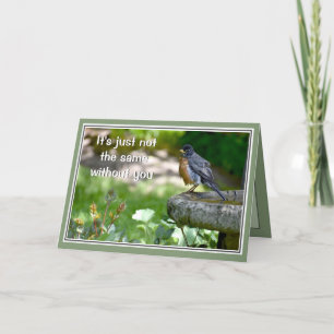 Miss You Sad Bird Greeting Card