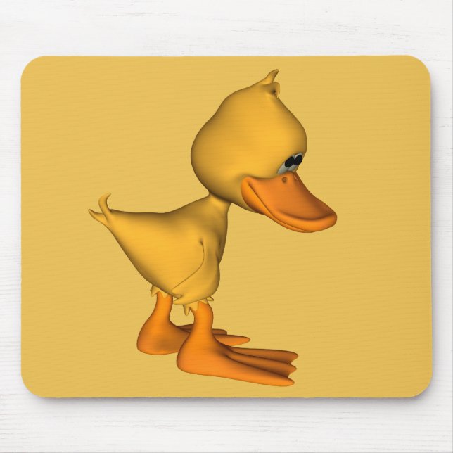 Miss you Sad little Yellow cartoon Duck Mouse Mat (Front)