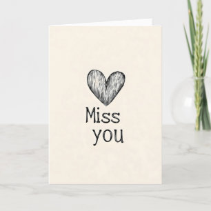 Miss You Simple Heart Holiday Card