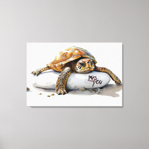 "Miss You" Turtle Canvas Print