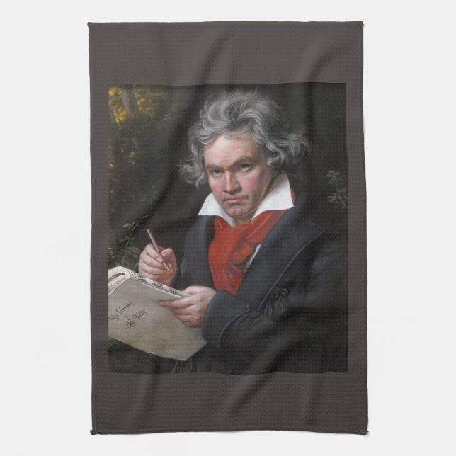 Missa Solemnis: Ludwig Beethoven Classical Music Tea Towel (Vertical)
