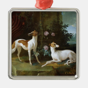Misse and Turlu, two greyhounds of Louis XV Metal Tree Decoration