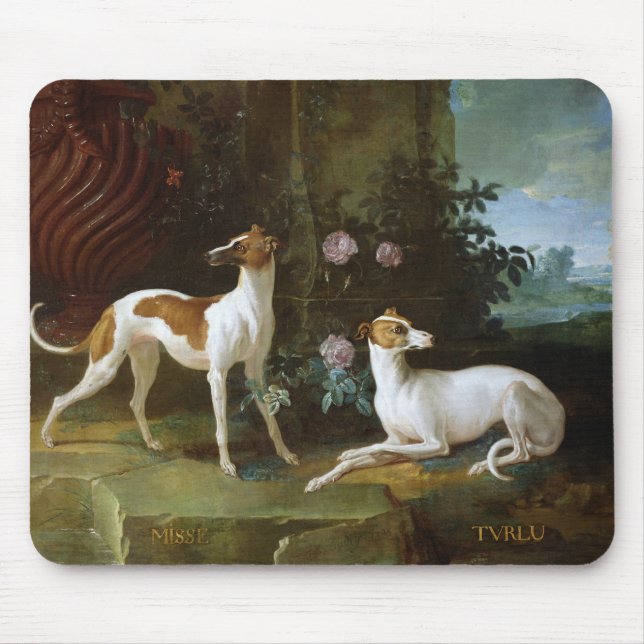 Misse and Turlu, two greyhounds of Louis XV Mouse Mat (Front)
