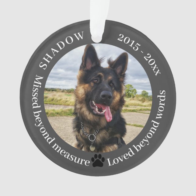 Missed Beyond Measure Pet Photo Memorial  Ornament (Front)
