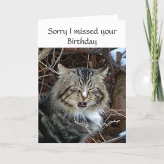 Missed Birthday Cat Photo Greeting  Card