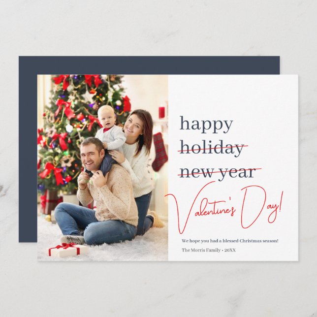 Missed Christmas Valentine's Day Holiday Card (Front/Back)