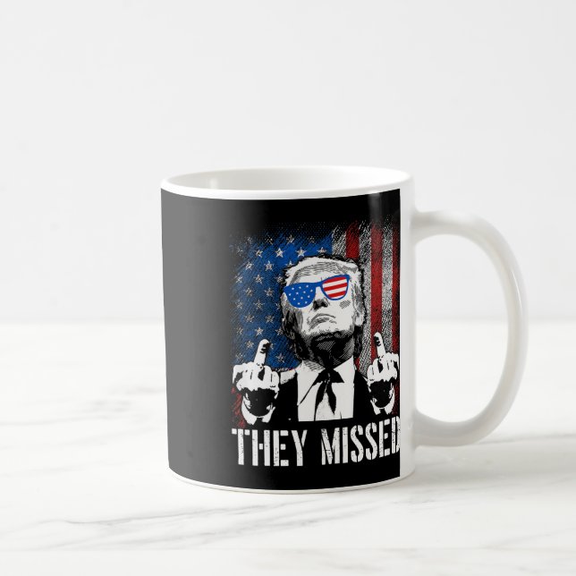 Missed Donald Trump Shot Trump 2024 Us American Fl Coffee Mug (Right)