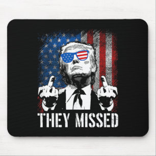 Missed Donald Trump Shot Trump 2024 Us American Fl Mouse Mat