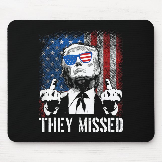 Missed Donald Trump Shot Trump 2024 Us American Fl Mouse Mat (Front)