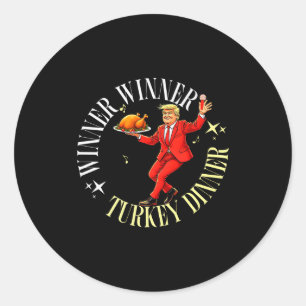Missed Thanksgiving Great Again Funny Trump Dancin Classic Round Sticker